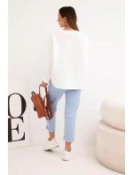 Dámska maslová súprava s kontrastným vreckom modrej farby Dámska maslová súprava s kontrastným vreckom modrej farby