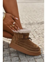 Semišové dámské zimní boty s ozdobnými Big Star Camel model 21708676 - Big Star Shoes
