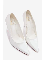 Klasické lakované lodičky z imitace kůže bílé Odira