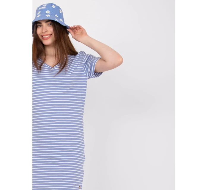 Šaty D16054M30315A bielej a modrej