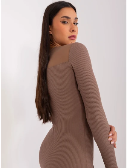 Sukienka RV SK model 19077500 brązowy - FPrice Sukienka RV SK model 19077500 brązowy - FPrice