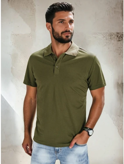 Pánské zelené polo tričko Dstreet model 21964623 - FashionStreet