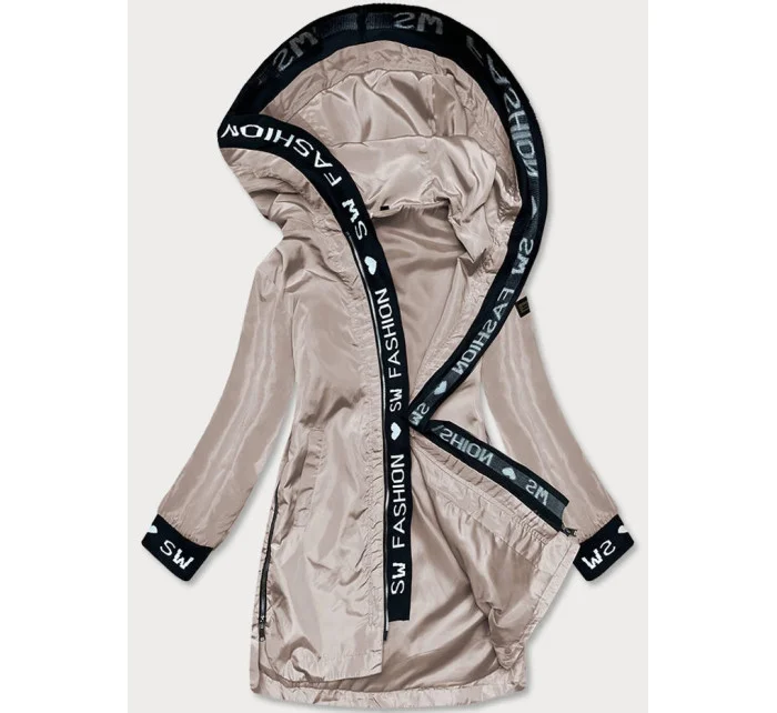 Dámska tenká bunda s kakaovým lemovaním (B8145-51)