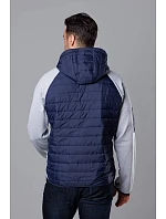 Tmavě pánská sportovní bunda z různých spojených materiálů model 18347870 - J.STYLE Tmavě pánská sportovní bunda z různých spojených materiálů model 18347870 - J.STYLE