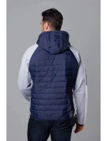 Tmavo modro-šedá pánska športová bunda z rôznych spojených materiálov (8M906-215)