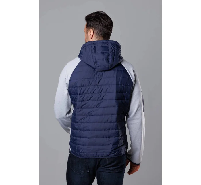 Tmavo modro-šedá pánska športová bunda z rôznych spojených materiálov (8M906-215)