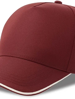 Atlantis Headwear Recy Five Piping – 5-panelová sendvičová čiapka s výstužou 33.0282 bordová/biela