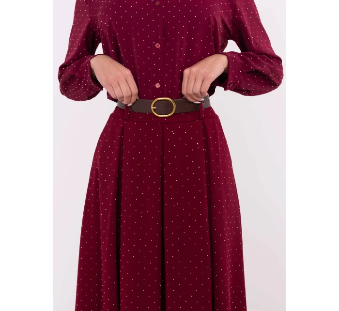 Elegantná maxi sukňa s ozdobným lemom bordová (19720) Elegantná maxi sukňa s ozdobným lemom bordová (19720)