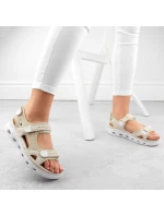 Pohodlné sandály na suchý zip W model 21003033 beige - Rieker