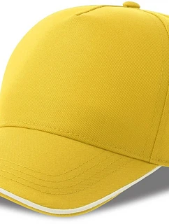 Atlantis Headwear Recy Five Piping – 5-panelová sendvičová čiapka 33.0282 žltá/biela
