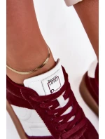 Zamszowe Sneakersy Damskie Daniel Lopez Just Dare SS2D4023 Bordowe