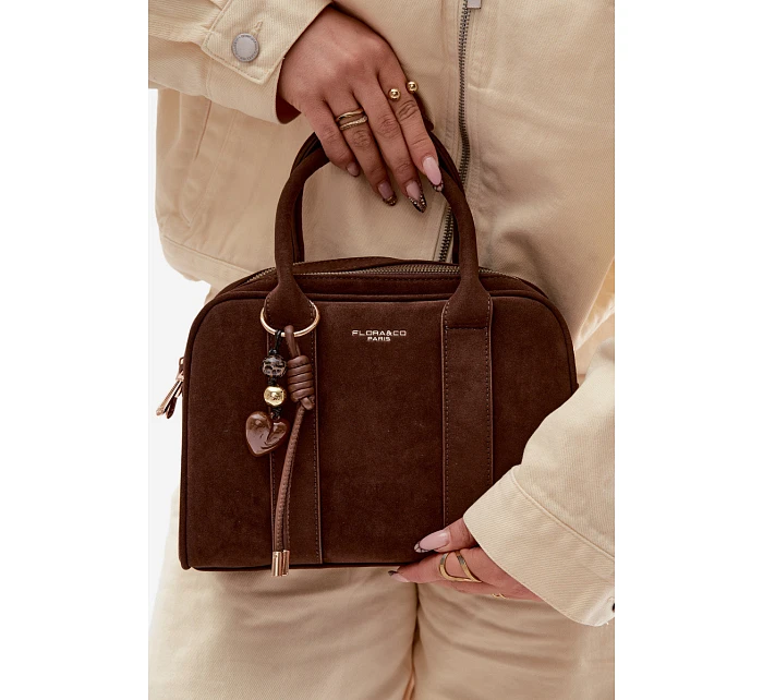 taška z eko semiše hnědá model 22111550 - Flora&Co