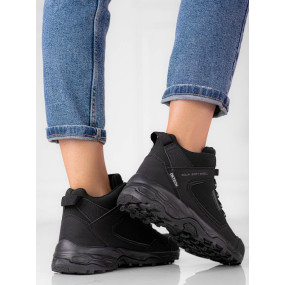 Klasické dámske trekingové topánky čiernej bez podpätku