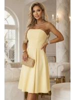 641-3 VIVIENNE korzetové midi šaty s opaskom - pastelovo žlté 641-3 VIVIENNE korzetové midi šaty s opaskom - pastelovo žlté