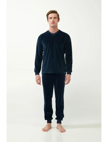 Sametové pruhované pyžamo model 20517137 - Vamp Sametové pruhované pyžamo model 20517137 - Vamp