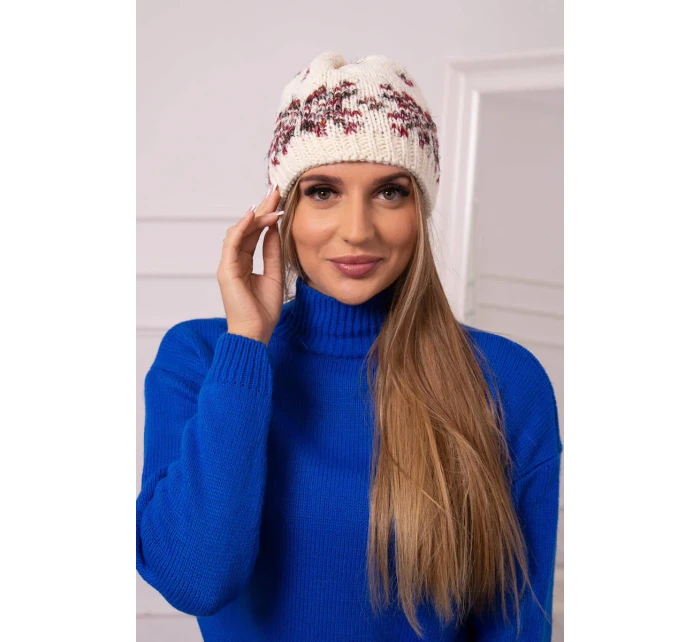 Dámska čiapka Florence K350 ecru+bordeaux Dámska čiapka Florence K350 ecru+bordeaux