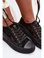 Dámské tenisky s krajkou na platformě model 22095265 Černé - Lee Cooper