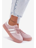 Dámske kožené semišové tenisky na platforme Pink Artelle