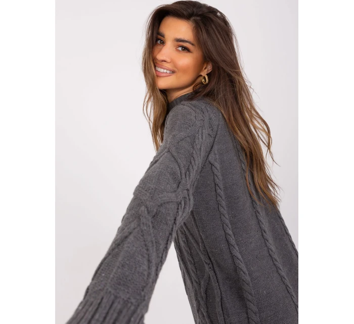 Sukienka BA SK ciemny szary model 19001845 - FPrice Sukienka BA SK ciemny szary model 19001845 - FPrice