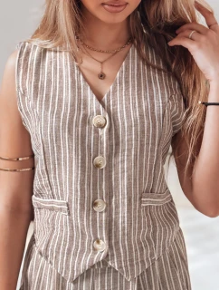 Dámska hnedá vesta LINELIA FashionStreet PY0135