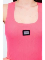 Rebrovaná blúza s ružovým neónom