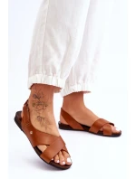 kožené sandály na suchý zip model 21624609 - Zazoo