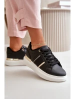 Modne Sneakersy Damskie Na Platformie Z Eko Skóry Czarne Nevisase Modne Sneakersy Damskie Na Platformie Z Eko Skóry Czarne Nevisase