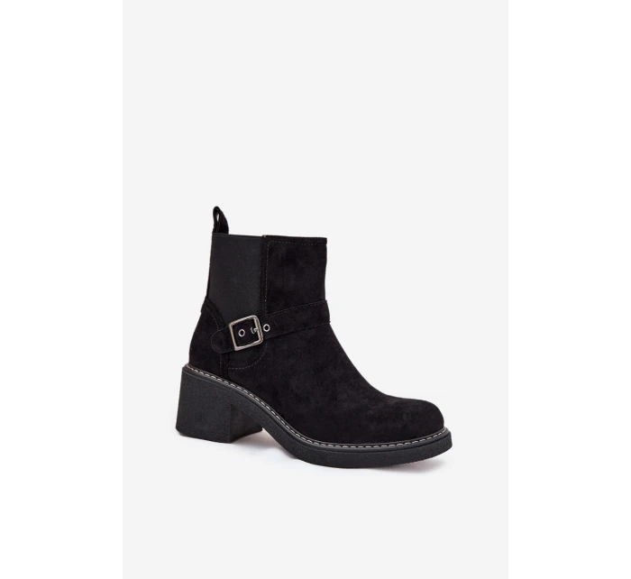 Dámské kotníkové boty na s přezkou černé model 21707424 - Boto Dámské kotníkové boty na s přezkou černé model 21707424 - Boto