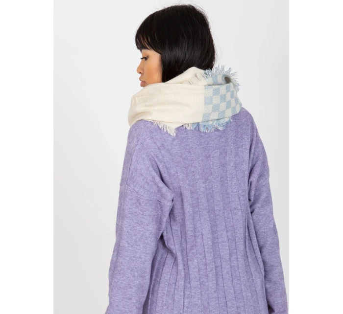 Tunelový šál AT KM 9501.10 biela a modrá Tunelový šál AT KM 9501.10 biela a modrá