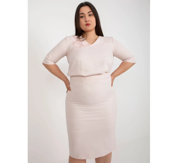 Sukňa LK SD 506697.95 svetlo ružová