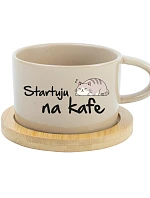 STARTUJU NA KÁVE – krémový hrnček s makrónkou, 200 ml