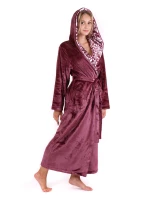 Dámsky župan Flora s kapucňou 39564853 jednofarebný fialovo-vínový - Vestis Dámsky župan Flora s kapucňou 39564853 jednofarebný fialovo-vínový - Vestis