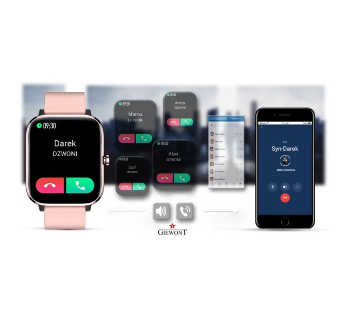 Chytré hodinky Pink model 21804903 - Giewont Chytré hodinky Pink model 21804903 - Giewont