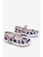 Dziecięce Baleriny W Kwiatuszki Granatowo-Szare Noah Dziecięce Baleriny W Kwiatuszki Granatowo-Szare Noah