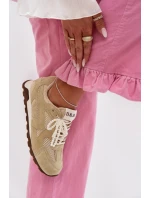 Dámské kožené semišové tenisky MK61-0705 světle zelené