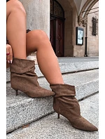 kotníkové boty typu na podpatku Khaki model 22360448 - Boto kotníkové boty typu na podpatku Khaki model 22360448 - Boto