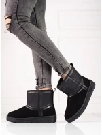 Originálne dámske čierne snežnice bez podpätku Originálne dámske čierne snežnice bez podpätku