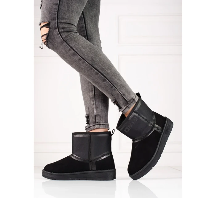 Originálne dámske čierne snežnice bez podpätku Originálne dámske čierne snežnice bez podpätku