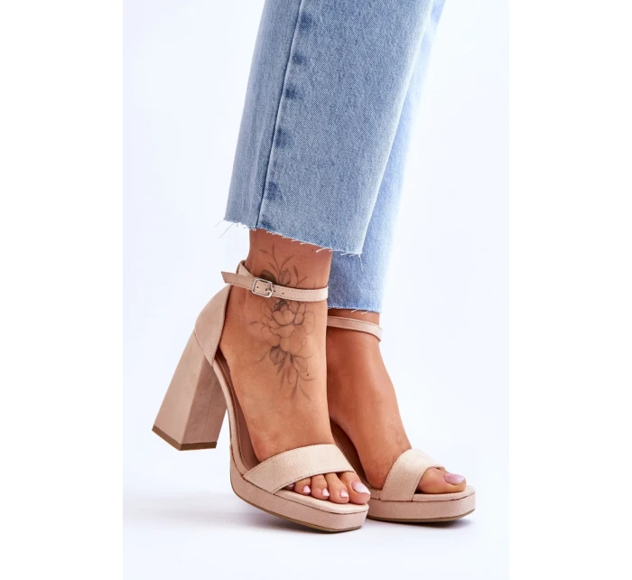 Sandále na podpätku model 179871 Step in style Sandále na podpätku model 179871 Step in style