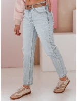 Dámské džínové kalhoty slim fit s páskem modré Dstreet model 21983375 - FashionStreet