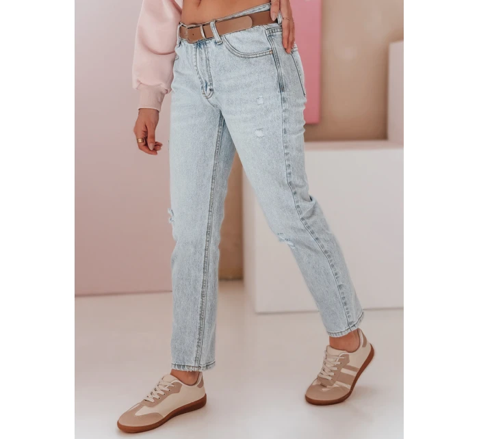 Dámské džínové kalhoty slim fit s páskem modré Dstreet model 21983375 - FashionStreet