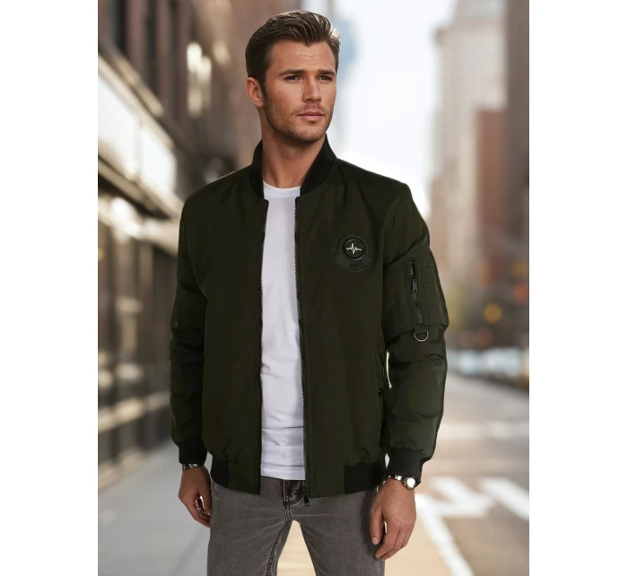 Pánska prechodná bunda bomber zelená FashionStreet TX5018