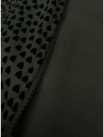 Dámska mikina na zips v armádnej farbe so srdiečkovým vzorom (2315) Dámska mikina na zips v armádnej farbe so srdiečkovým vzorom (2315)