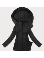 Černá dámská prošívaná bunda s kapucí model 21095890 - J.STYLE