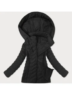 Černá dámská prošívaná bunda s kapucí model 21095890 - J.STYLE
