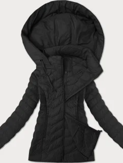 Černá dámská prošívaná bunda s kapucí model 21095890 - J.STYLE