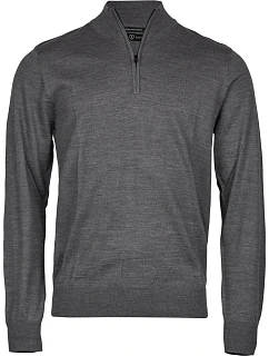 TJ Pánský svetr s 1/4 zipem 18. grey melange model 22430773 - Tee Jays