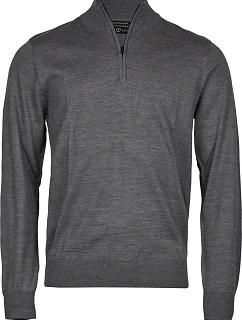 TJ Pánský svetr s 1/4 zipem 18. grey melange model 22430773 - Tee Jays