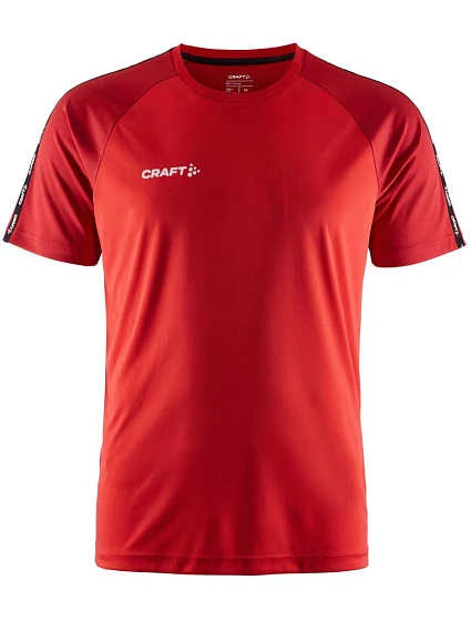 Craft Teamwear Squad Go Contrast Jersey M Pánske kontrastné športové tričko 82.2725 jasne červená/express Craft Teamwear Squad Go Contrast Jersey M Pánske kontrastné športové tričko 82.2725 jasne červená/express