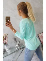 Halenka s potiskem Summer Girl v mátové barvě